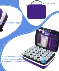 Alternative view of 30 Slot Diamond Painting Storage Containers | Purple 30-slot storage box with tools & accessories for diamond art