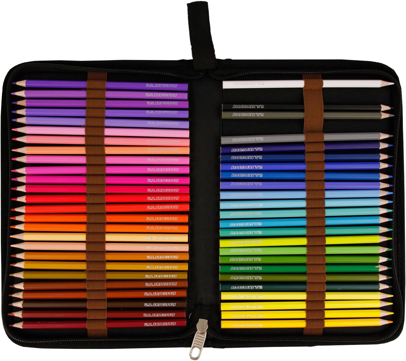 US Art Supply 48 Slot Zippered Nylon Pencil Carry Case - Size: 11.4 x 7.6 x1.4 - Image 3